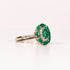 EMERALD & PAVÉ DIAMOND OVAL CLUSTER RING image 1