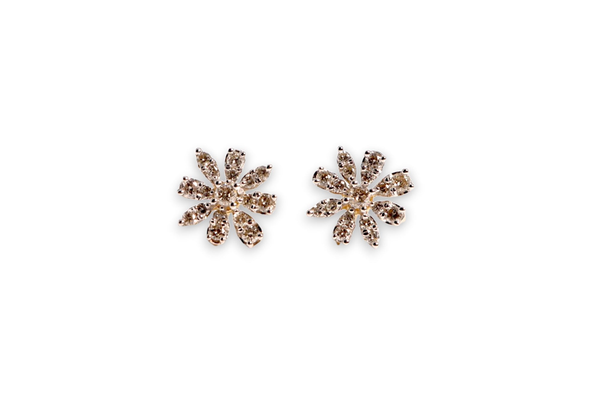 DIAMOND FLOWER STUD EARRINGS image 0