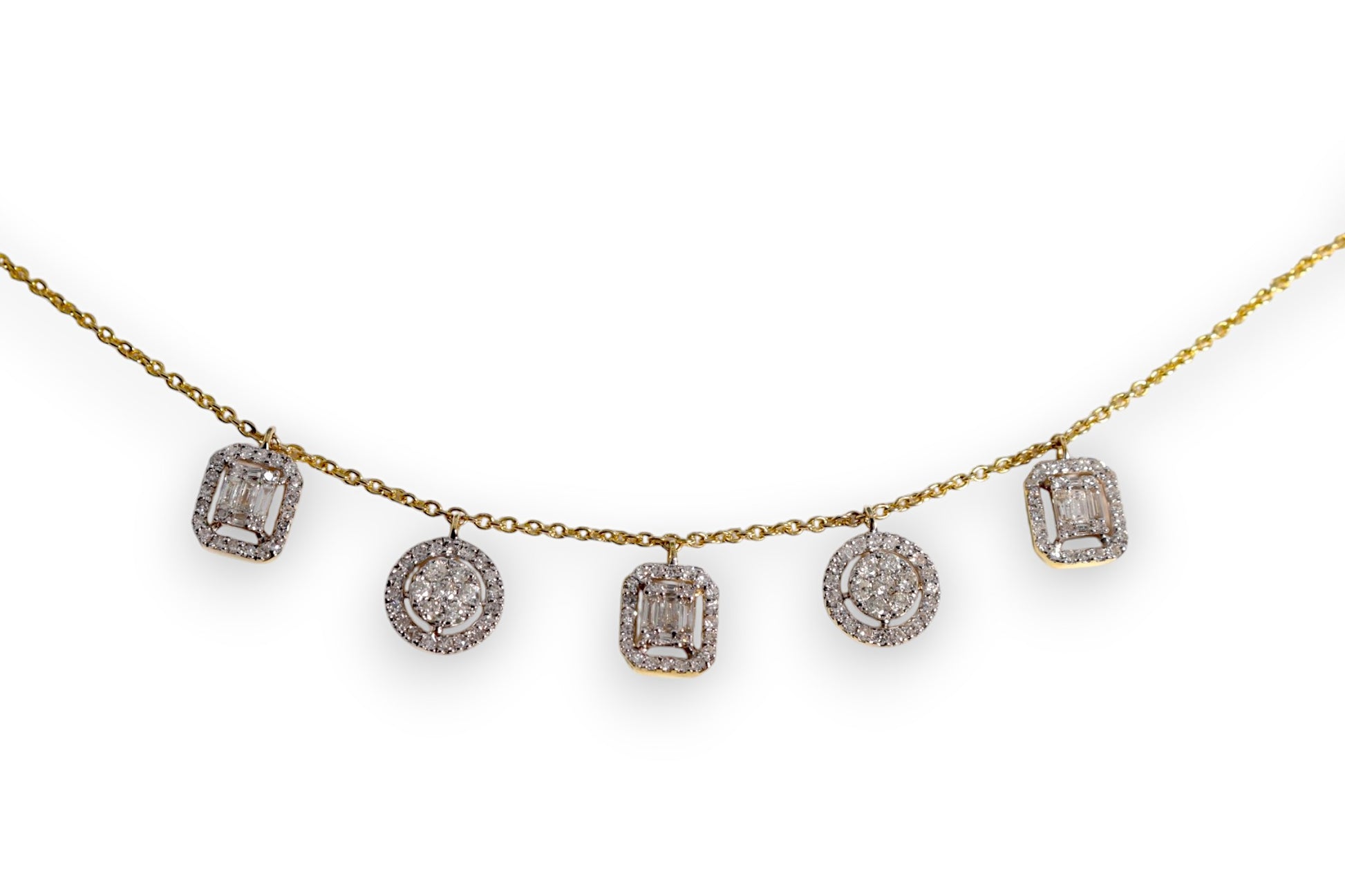 MULTI-SHAPE DIAMOND CLUSTER DROP CHARM BRACELET image 1