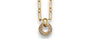 DIAMOND OPEN CIRCLE PAVÉ PENDANT PAPERCLIP CHAIN NECKLACE image 0