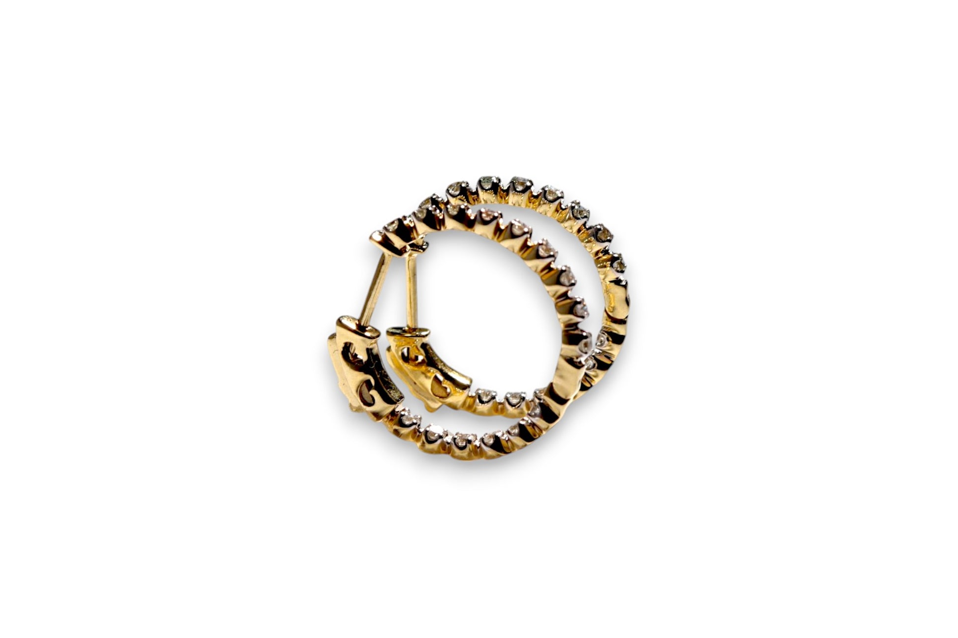OVAL INSIDE-OUT DIAMOND HOOP EARRINGS image 3