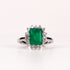 EMERALD & DIAMOND STARBURST CROWN HALO RING image 0