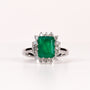 EMERALD & DIAMOND STARBURST CROWN HALO RING image 0