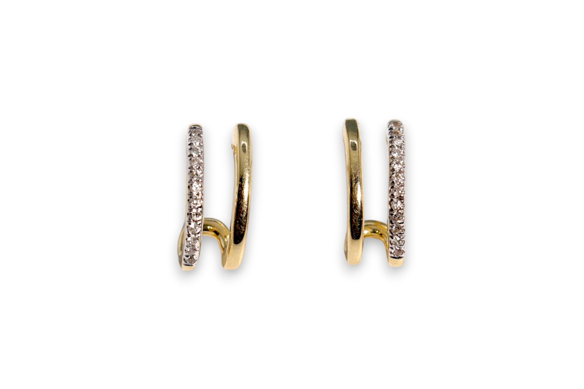 DIAMOND PAVÉ DOUBLE HUGGIE HOOP EARRINGS image 0