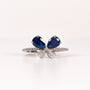 BLUE SAPPHIRE & DIAMOND BUTTERFLY RING image 0