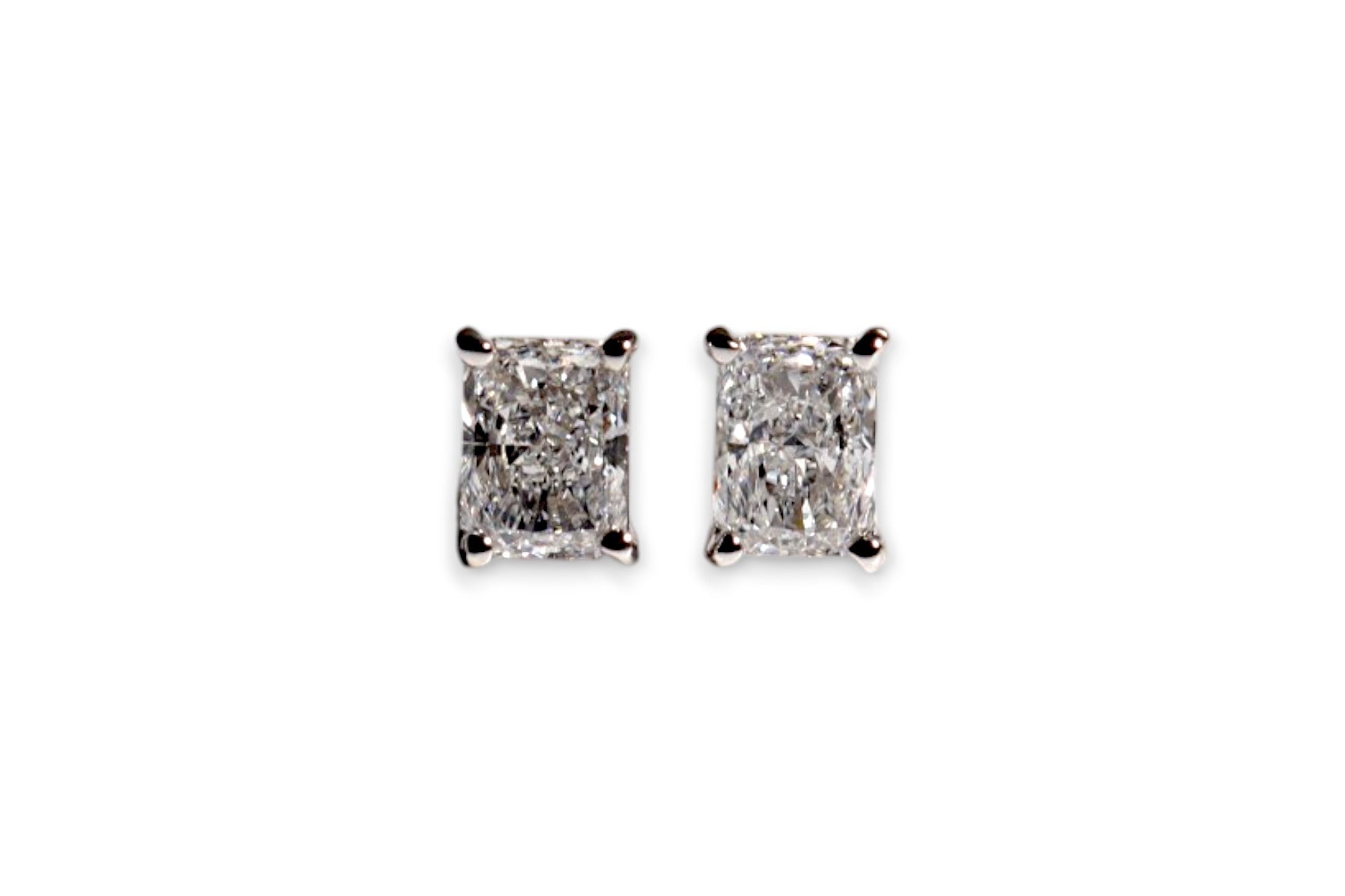 LUXURY LAB-GROWN RADIANT SQUARE CUT DIAMOND STUD EARRINGS image 0