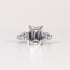 LAB-GROWN DIAMOND EMERALD-CUT & PEAR SIDE-STONE THREE-STONE ENGAGEMENT RING image 0
