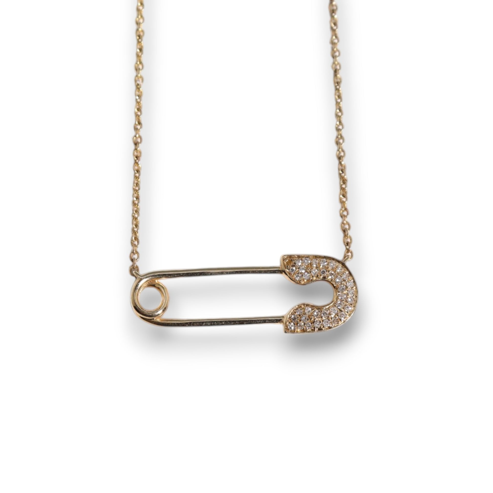 DIAMOND PAVÉ SAFETY PIN PENDANT NECKLACE image 0
