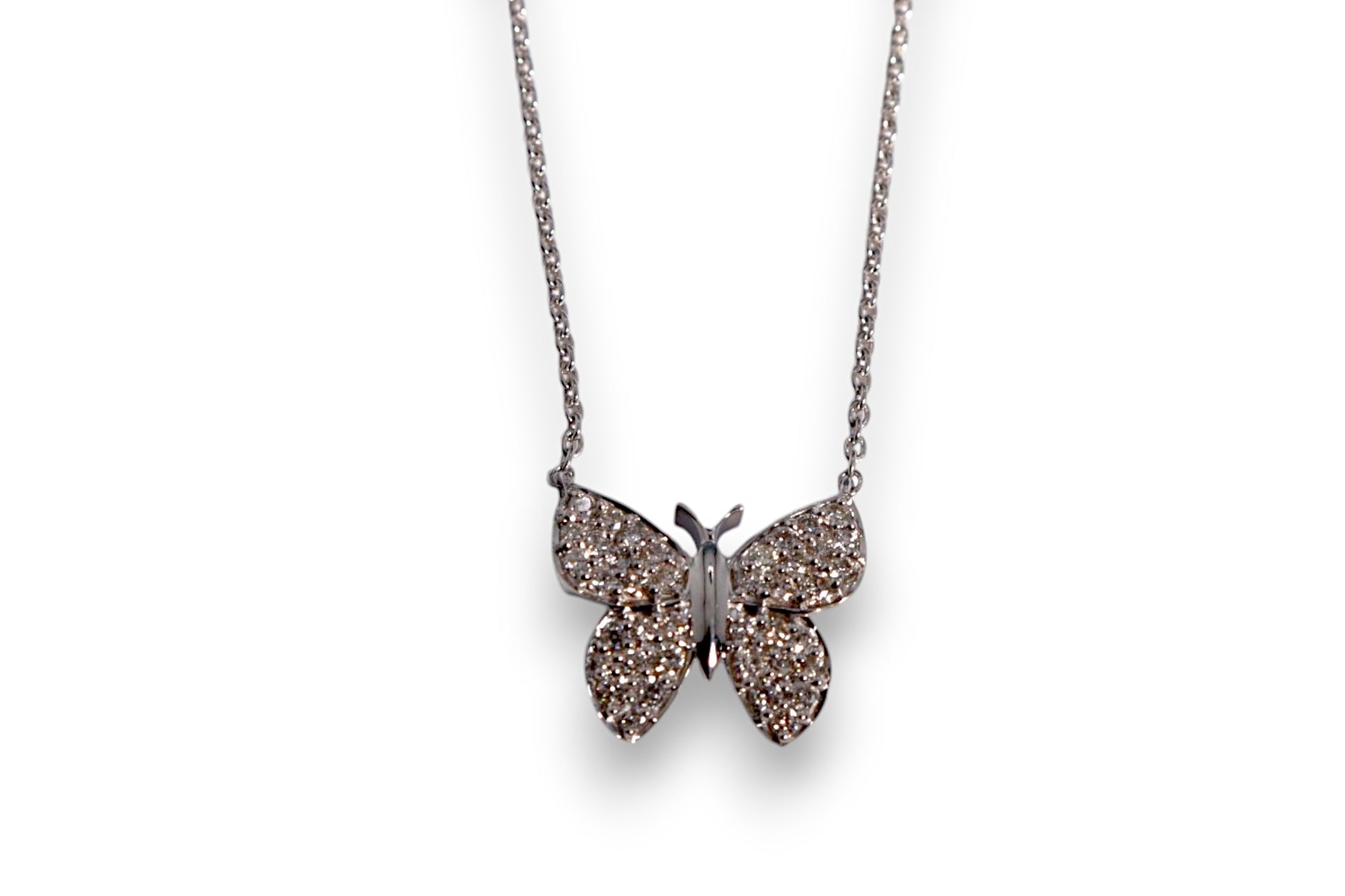 DIAMOND PAVÉ BUTTERFLY PENDANT DIAMOND STATION NECKLACE image 4