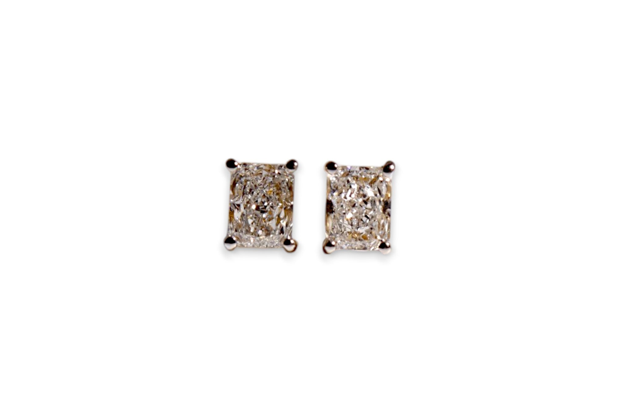 LUXURY LAB-GROWN RADIANT SQUARE CUT DIAMOND STUD EARRINGS image 0