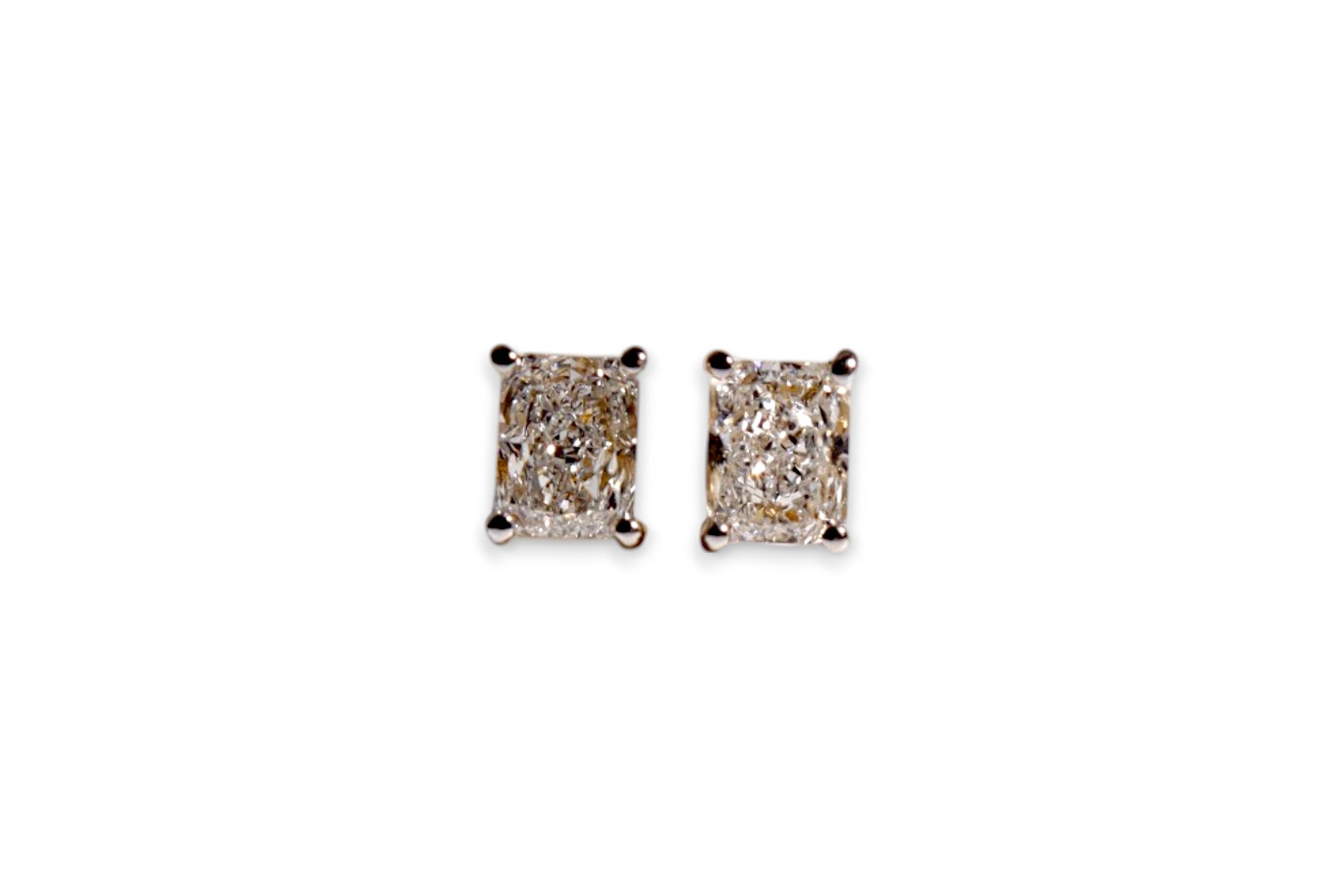 LUXURY LAB-GROWN RADIANT SQUARE CUT DIAMOND STUD EARRINGS image 0