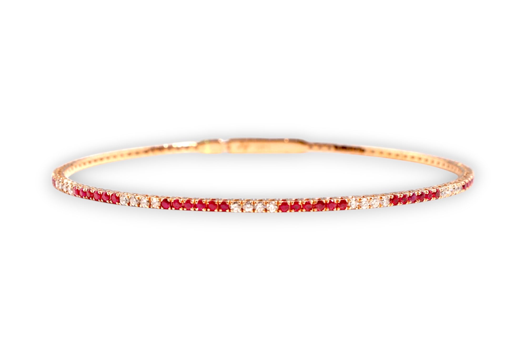 RUBY & DIAMOND PAVÉ BANGLE BRACELET image 1