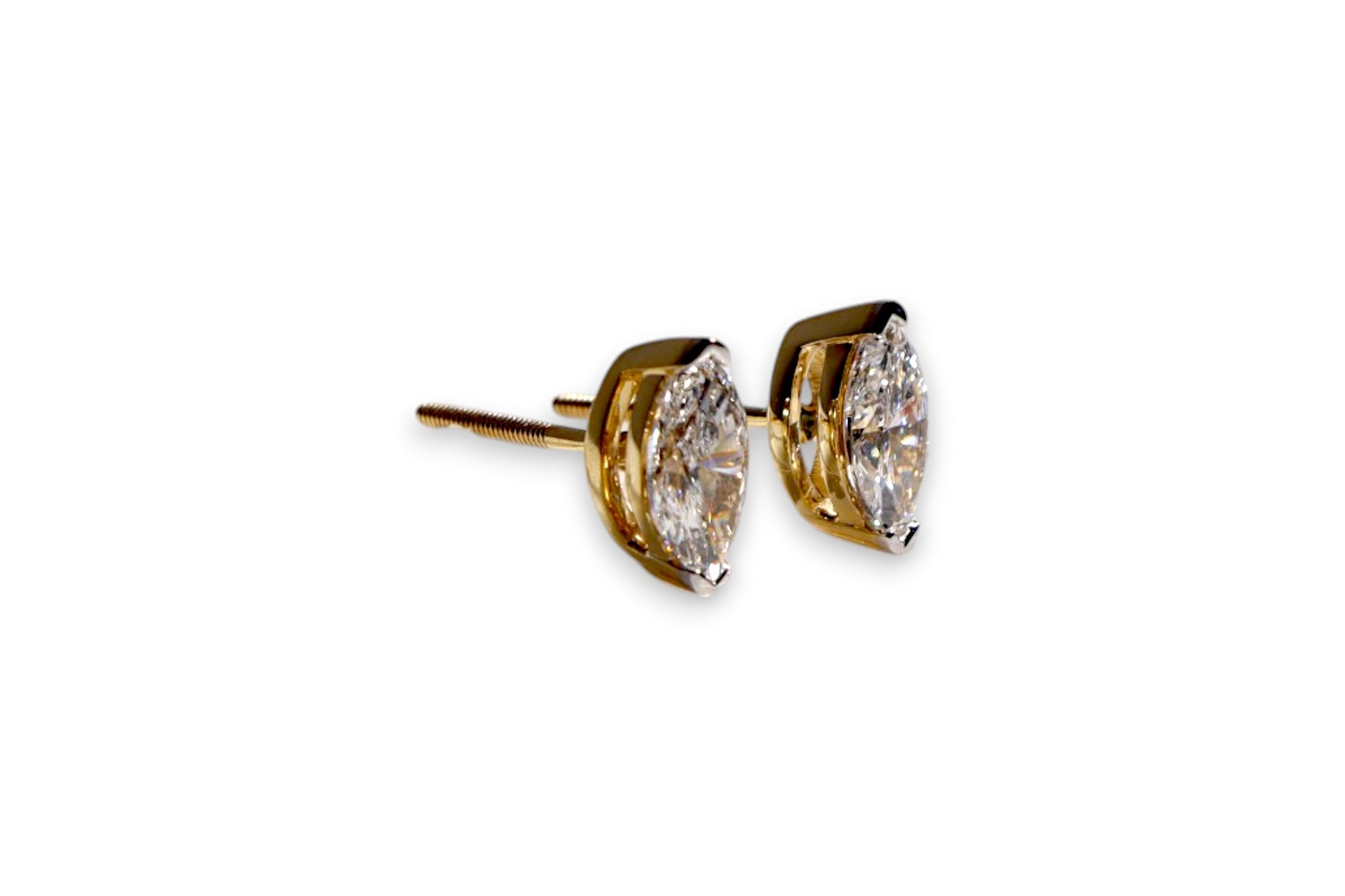 LUXURY LAB-GROWN MARQUISE CUT DIAMOND STUD EARRINGS image 3