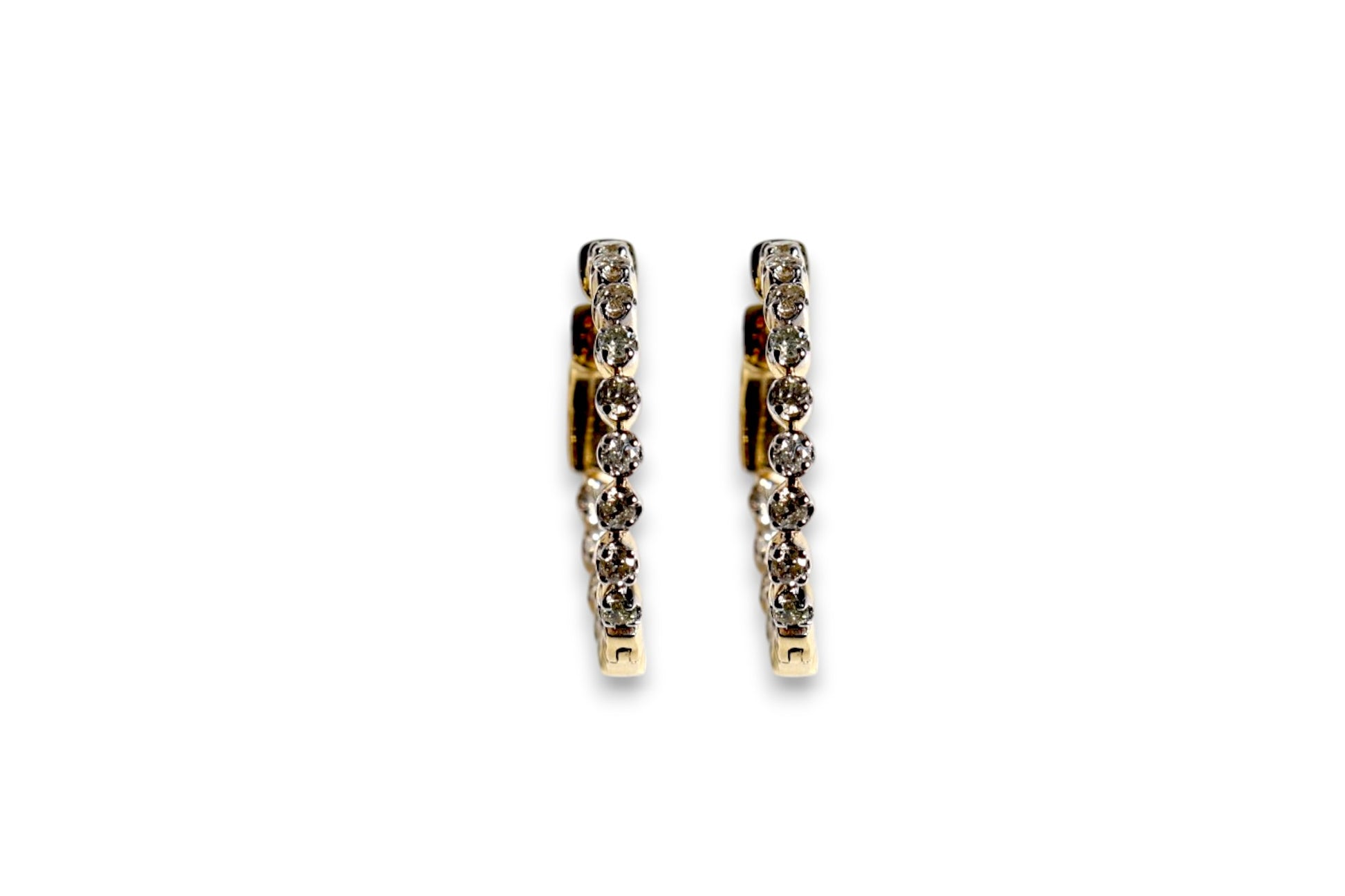OVAL INSIDE-OUT DIAMOND HOOP EARRINGS image 0