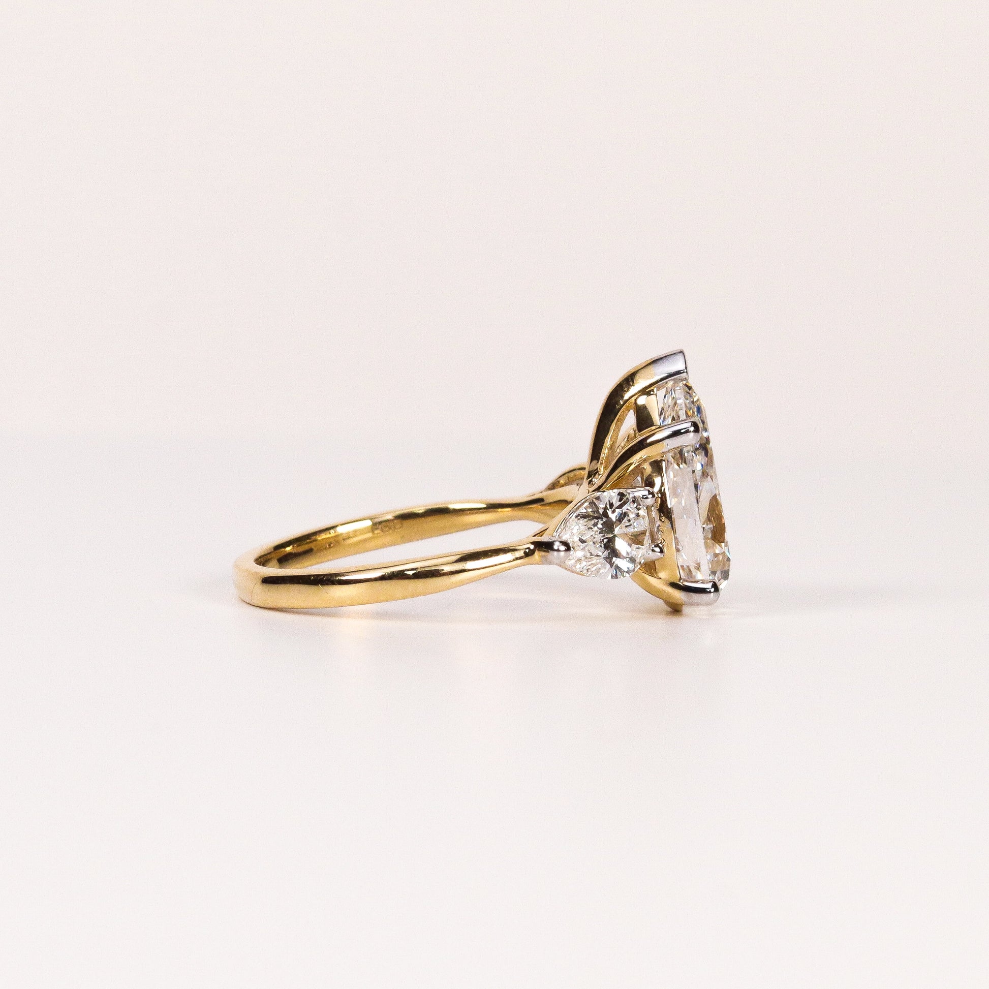 LAB-GROWN DIAMOND PEAR TRINITY THREE-STONE ENGAGEMENT RING image 2