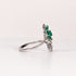 EMERALD & DIAMOND PEAR-CUT FLOWER BYPASS RING image 1