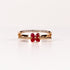 RUBY & DIAMOND PEAR-CUT FLOWER DOUBLE BAND RING image 0