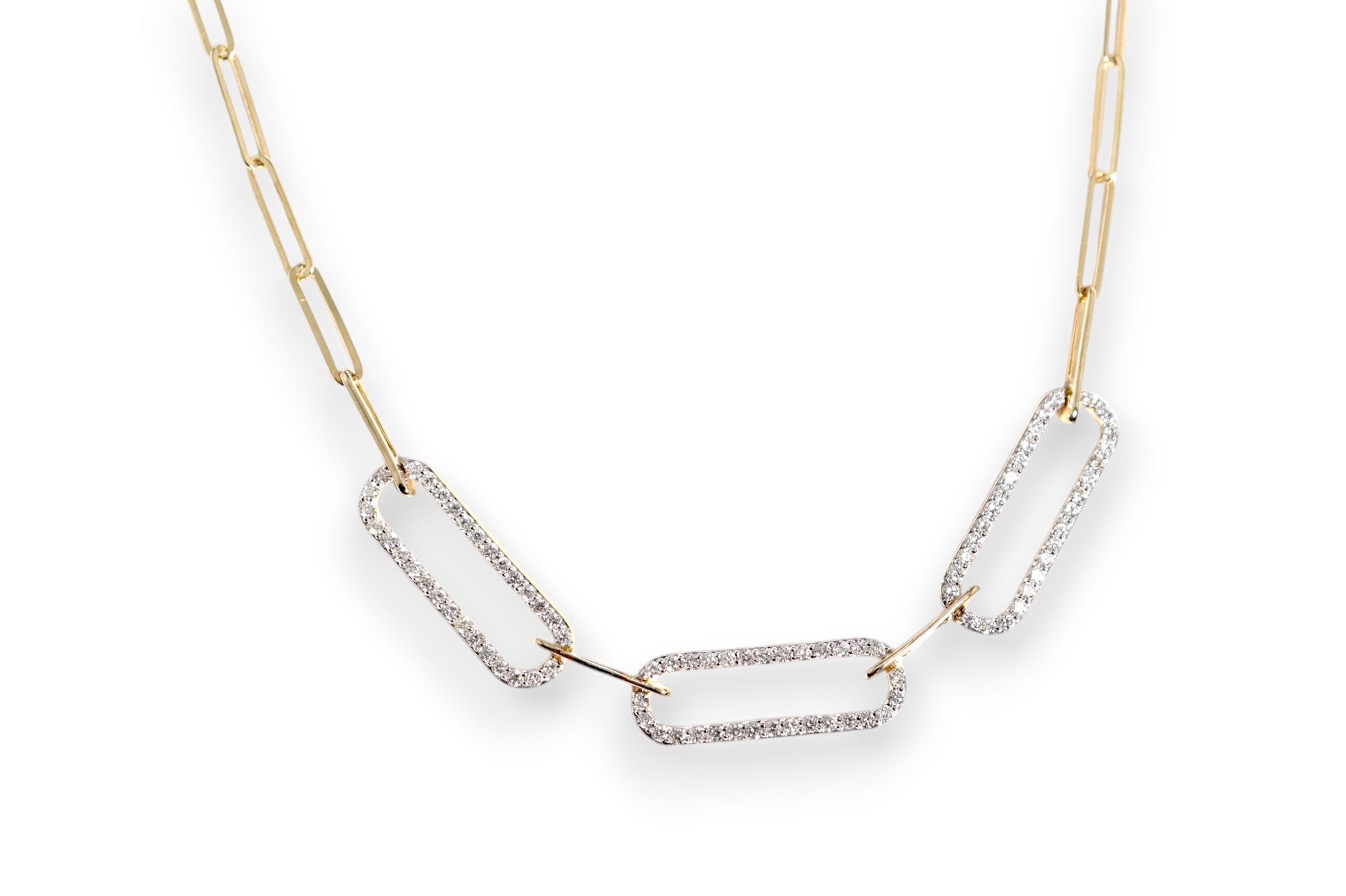 DIAMOND PAVÉ PAPERCLIP LINK STATEMENT NECKLACE image 1