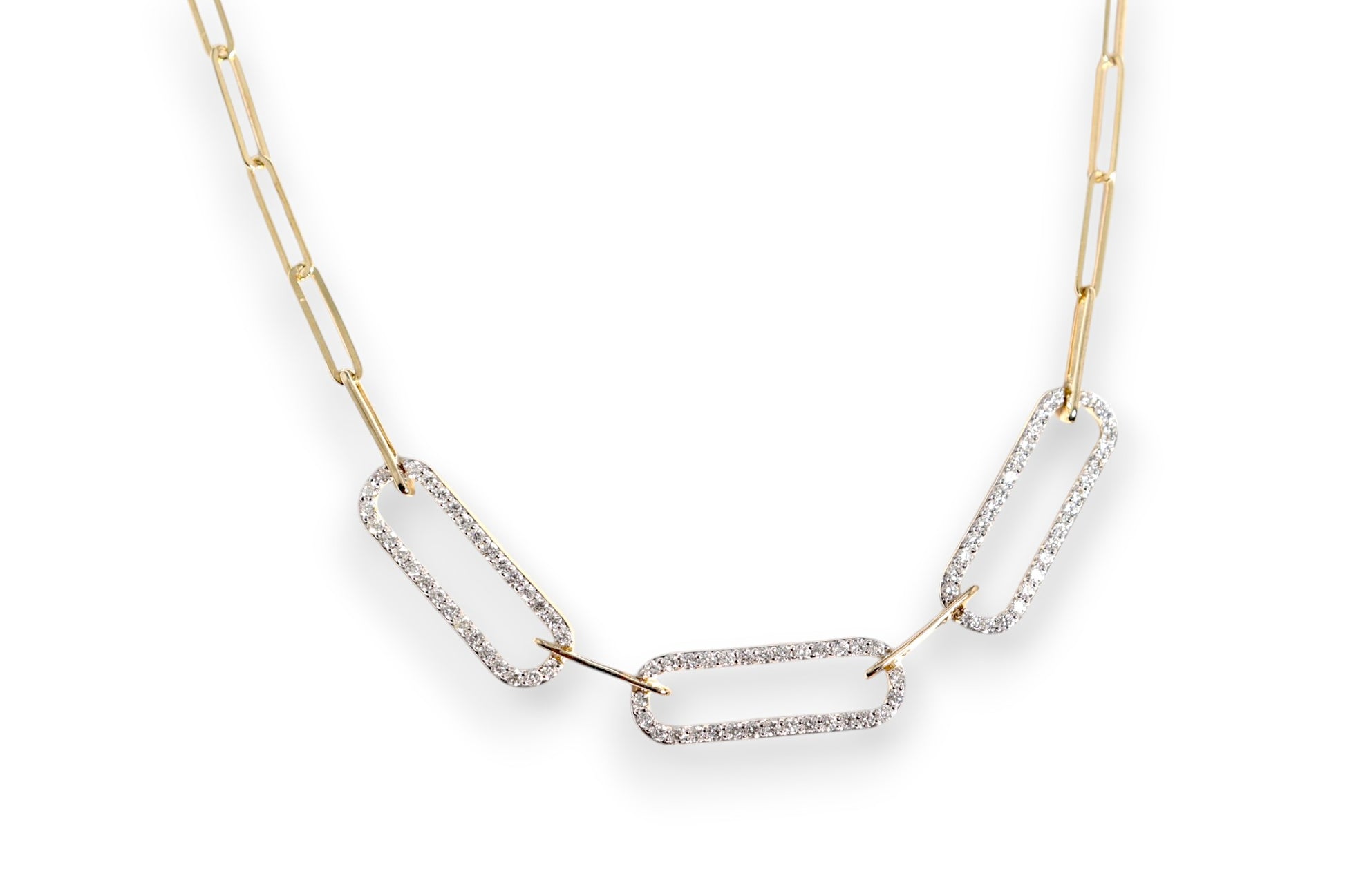 DIAMOND PAVÉ PAPERCLIP LINK STATEMENT NECKLACE image 1