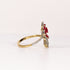 RUBY & DIAMOND PEAR-CUT FLOWER BYPASS RING image 2
