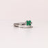 EMERALD & DIAMOND PEAR-CUT FLOWER DOUBLE BAND RING image 1