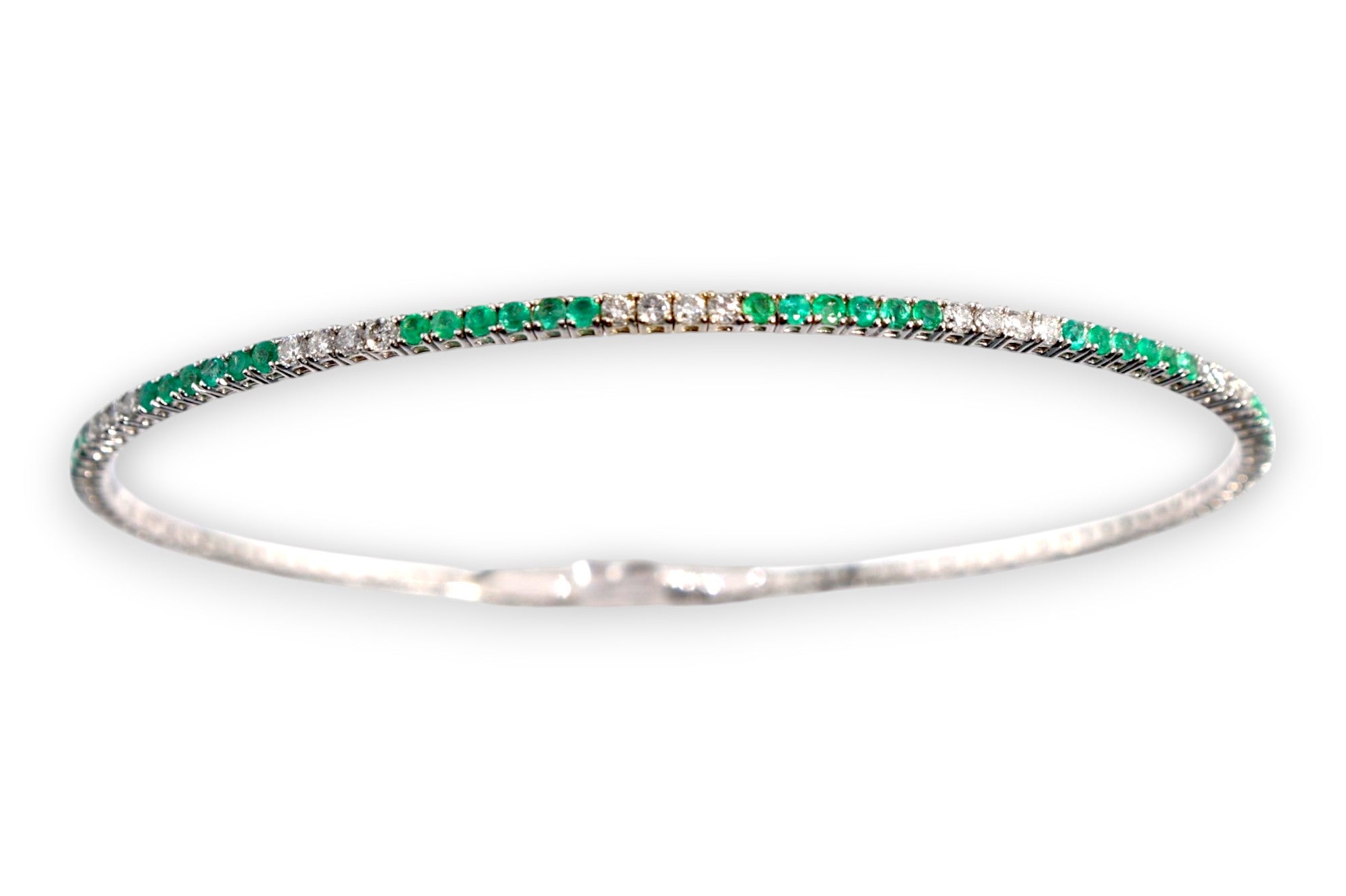 EMERALD & DIAMOND PAVÉ BANGLE BRACELET image 0