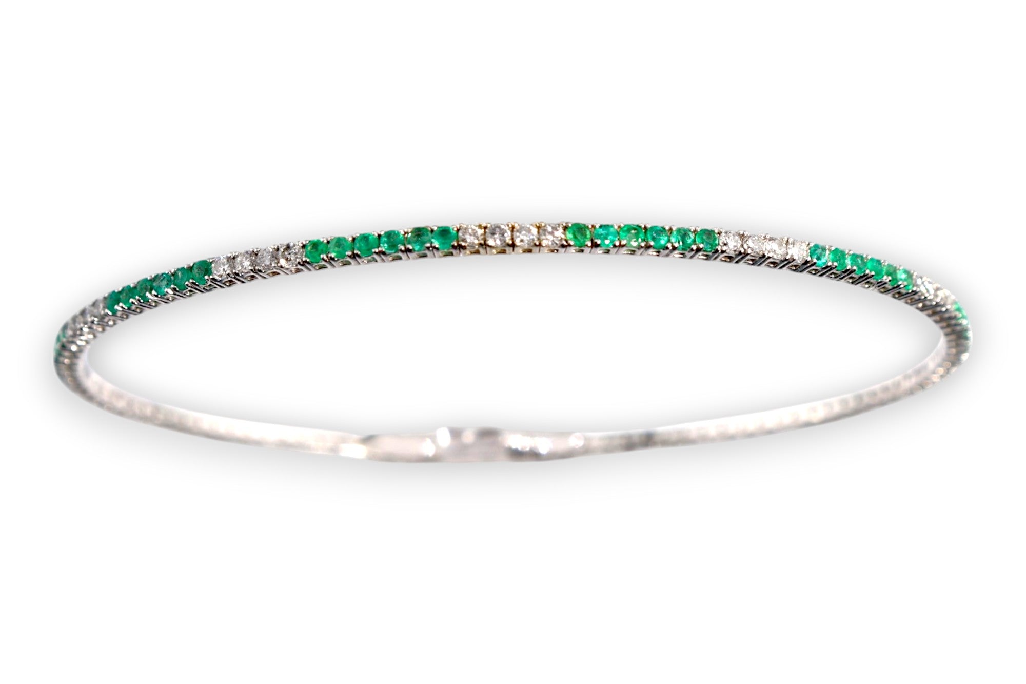 EMERALD & DIAMOND PAVÉ BANGLE BRACELET image 0