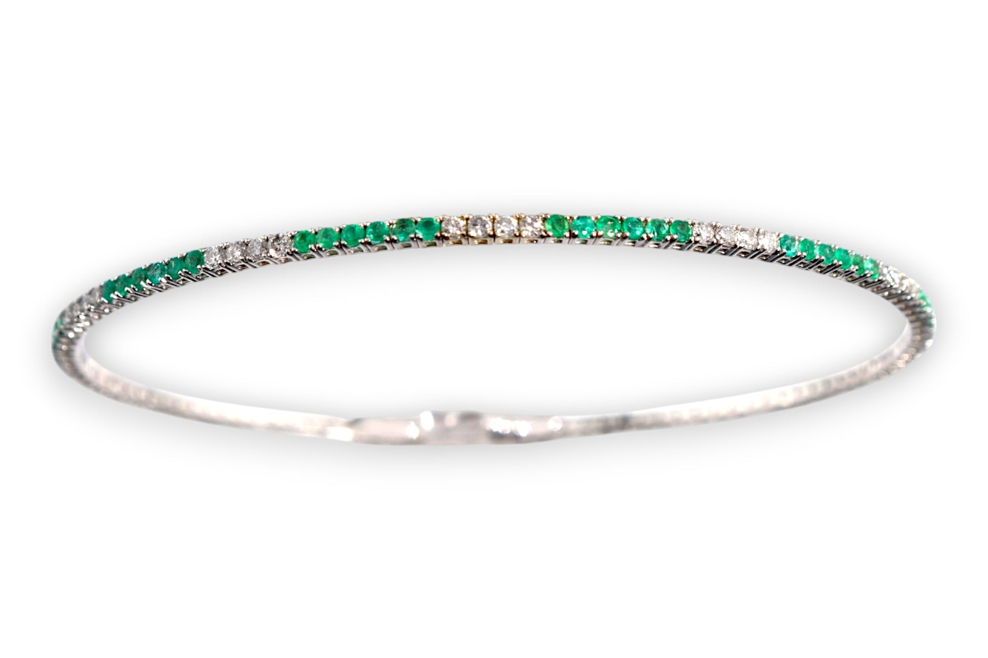 EMERALD & DIAMOND PAVÉ BANGLE BRACELET image 0