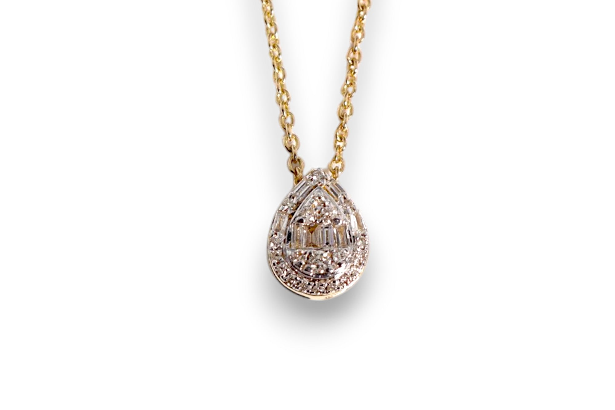 DIAMOND MIXED-CUT TEARDROP CLUSTER PENDANT NECKLACE image 0