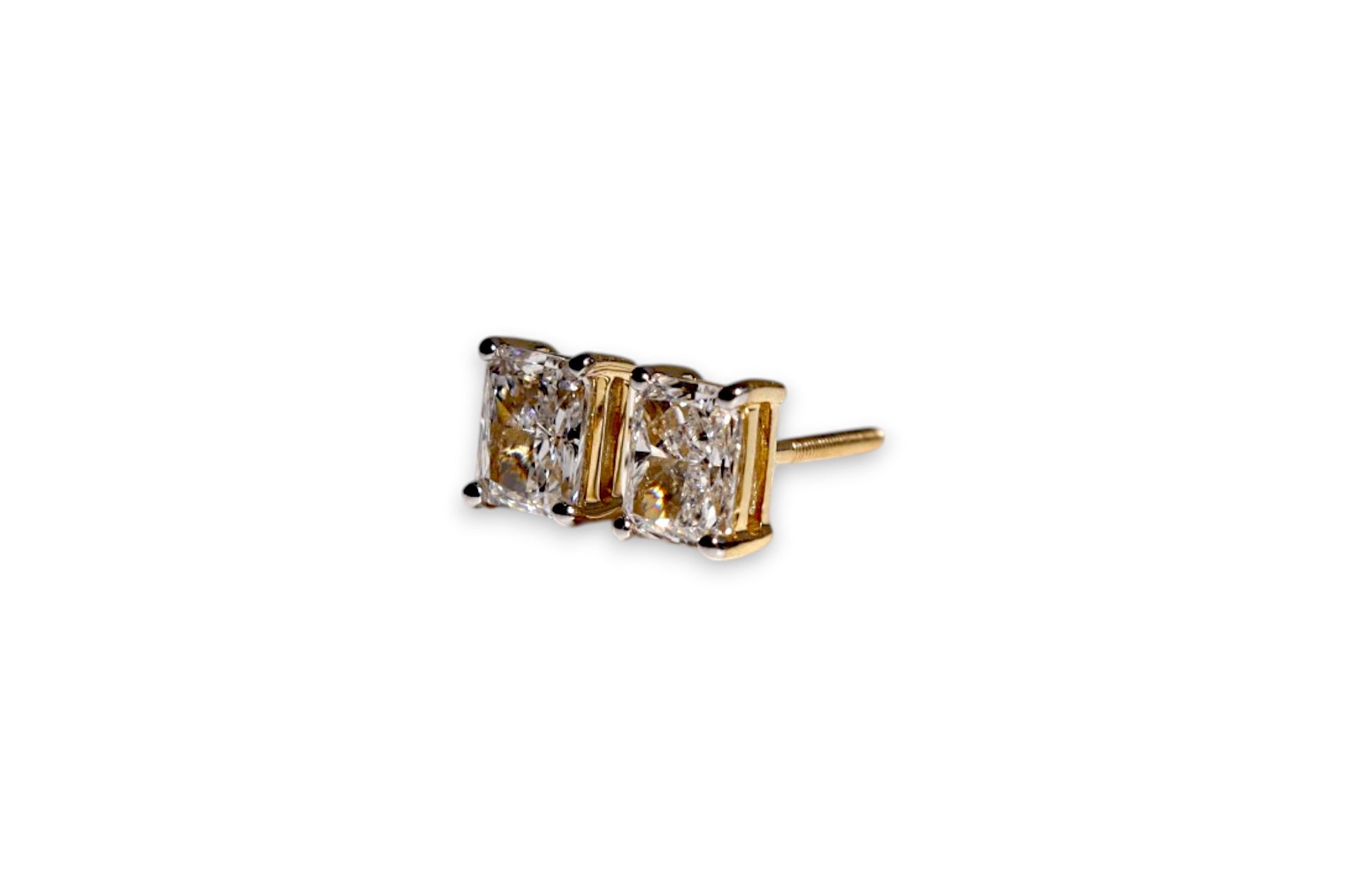 LUXURY LAB-GROWN RADIANT SQUARE CUT DIAMOND STUD EARRINGS image 3