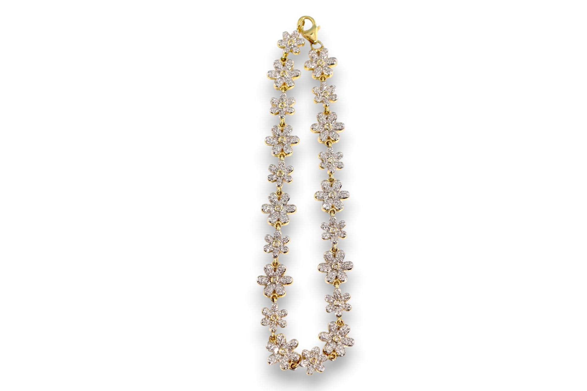 PAVÉ DAISY FLOWER DIAMOND TENNIS BRACELET image 1