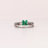 EMERALD & DIAMOND PEAR-CUT FLOWER DOUBLE BAND RING image 0