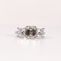 LAB-GROWN DIAMOND EMERALD-CUT THREE-STONE ENGAGEMENT RING image 0