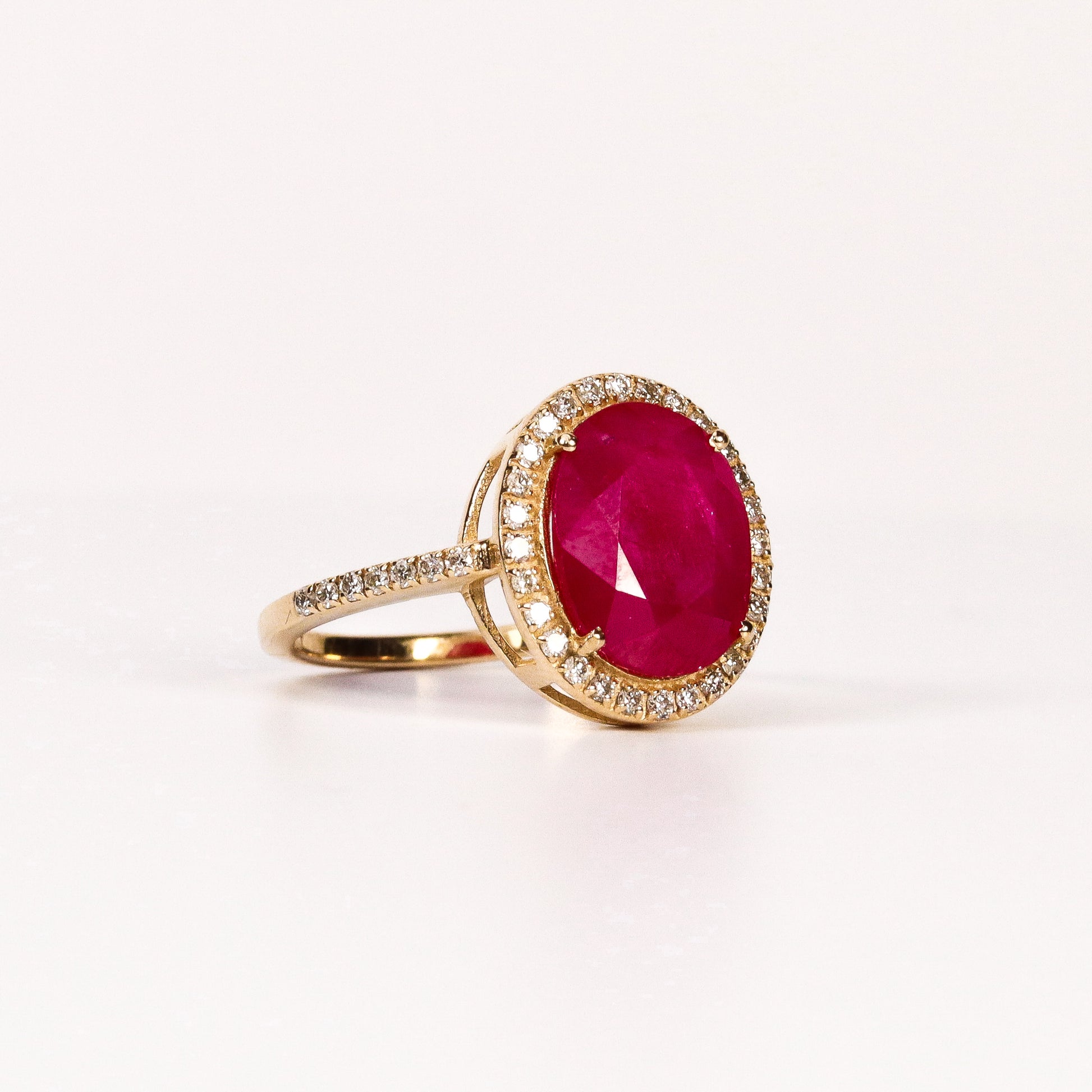RUBY & DIAMOND OVAL HALO RING image 1