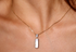 MOTHER OF PEARL BAR & DIAMOND PAVÉ CONNECTOR PENDANT NECKLACE image 1
