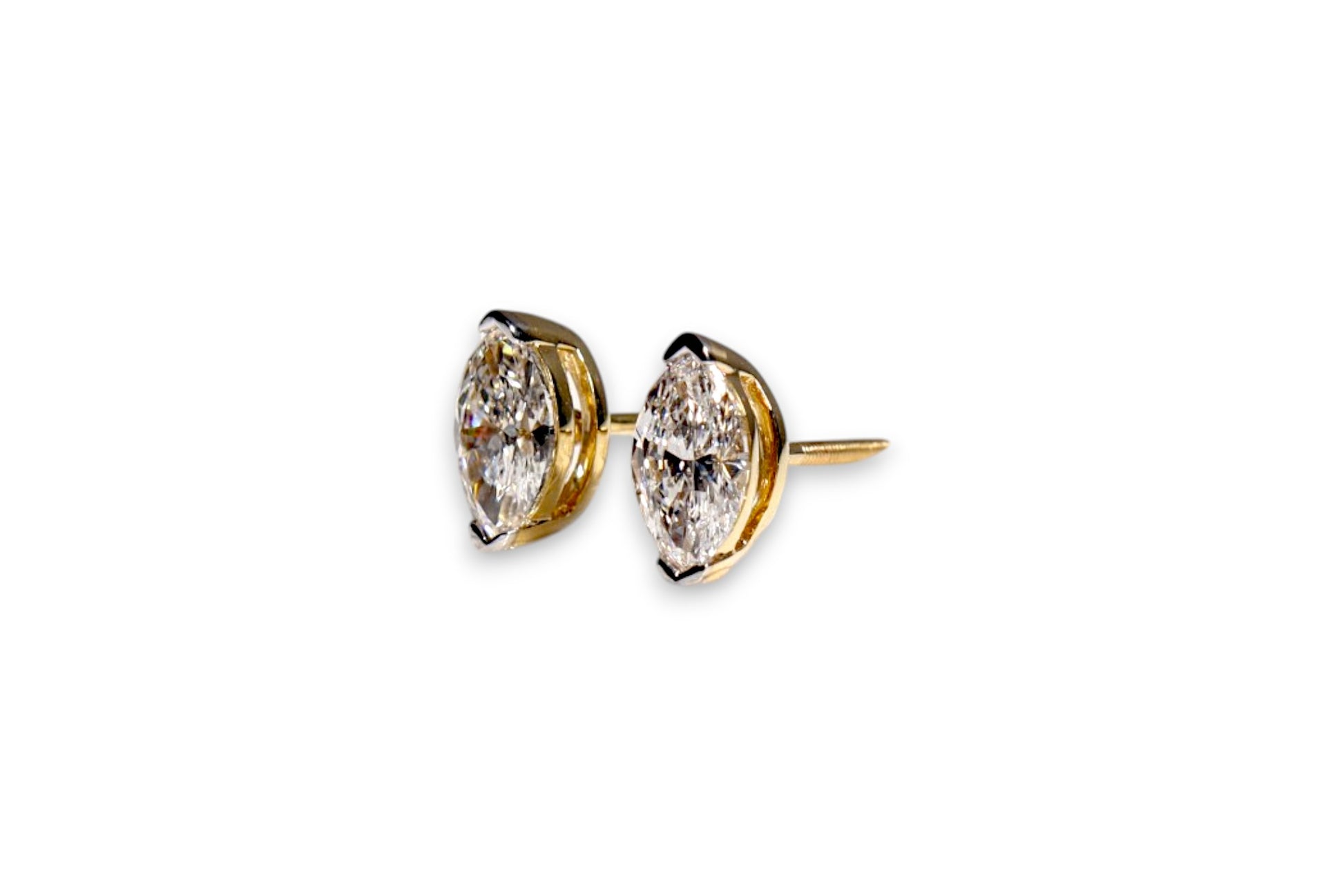 LUXURY LAB-GROWN MARQUISE CUT DIAMOND STUD EARRINGS image 1