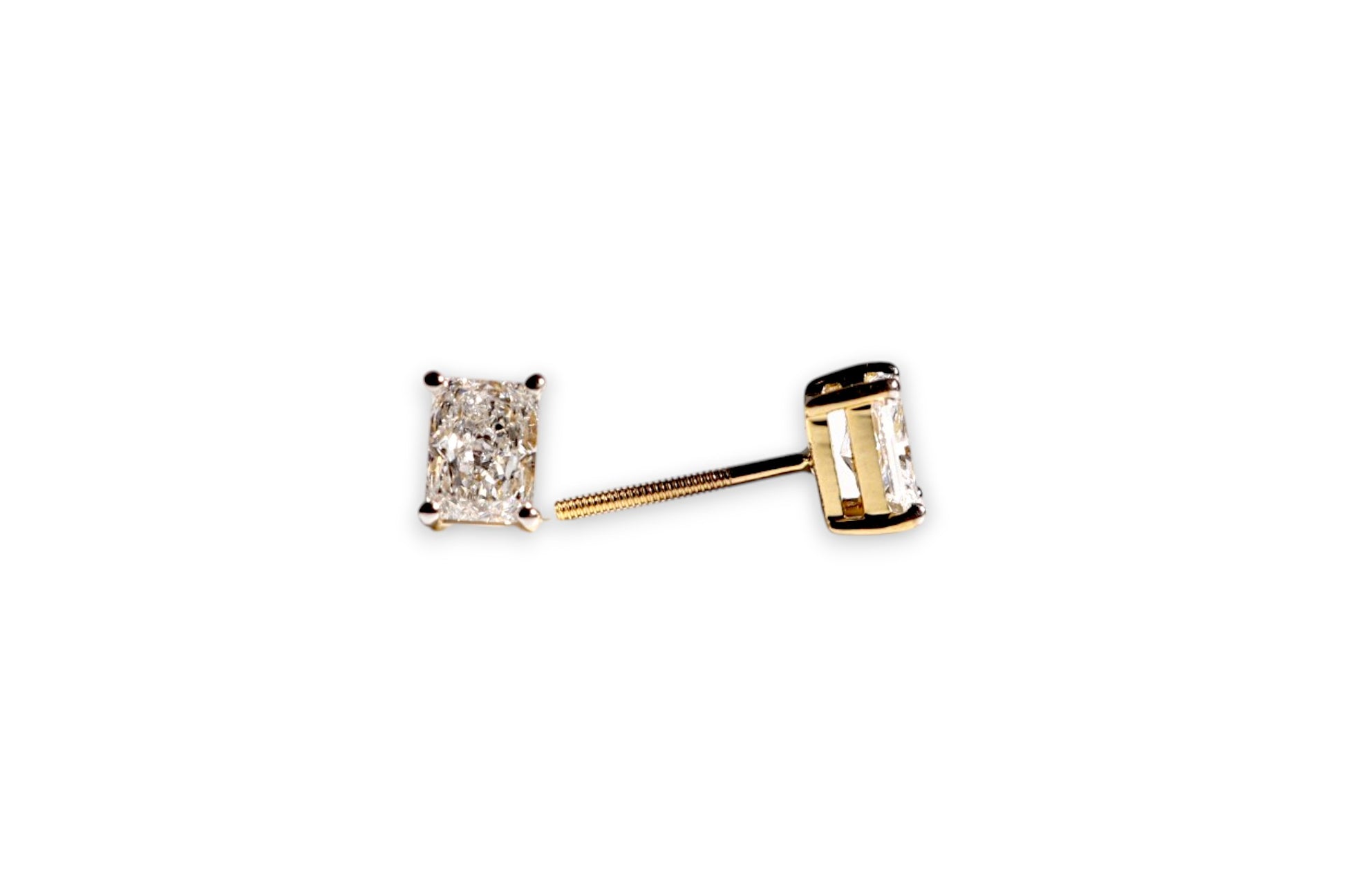 LUXURY LAB-GROWN RADIANT SQUARE CUT DIAMOND STUD EARRINGS image 2