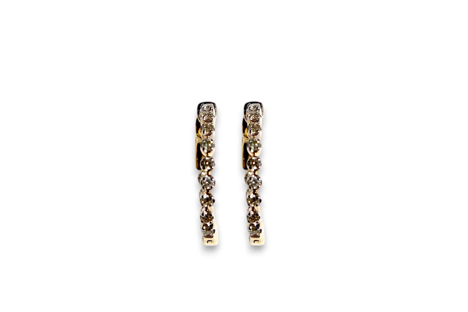 OVAL INSIDE-OUT DIAMOND HOOP EARRINGS image 2