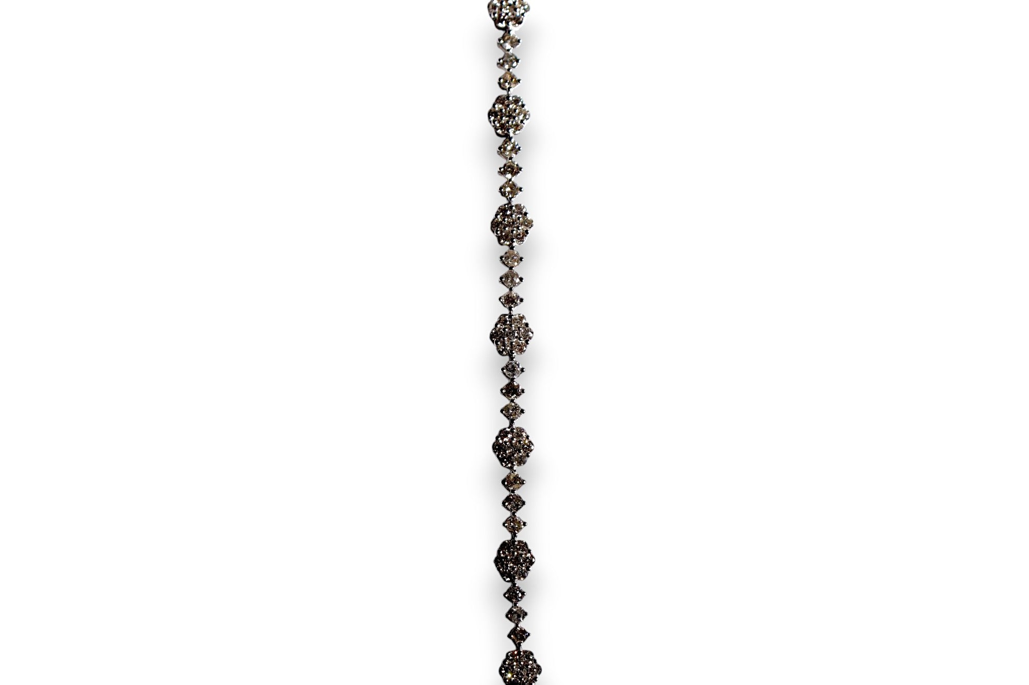 BRILLIANT CUT DIAMOND FLOWER CLUSTER TENNIS BRACELET image 1