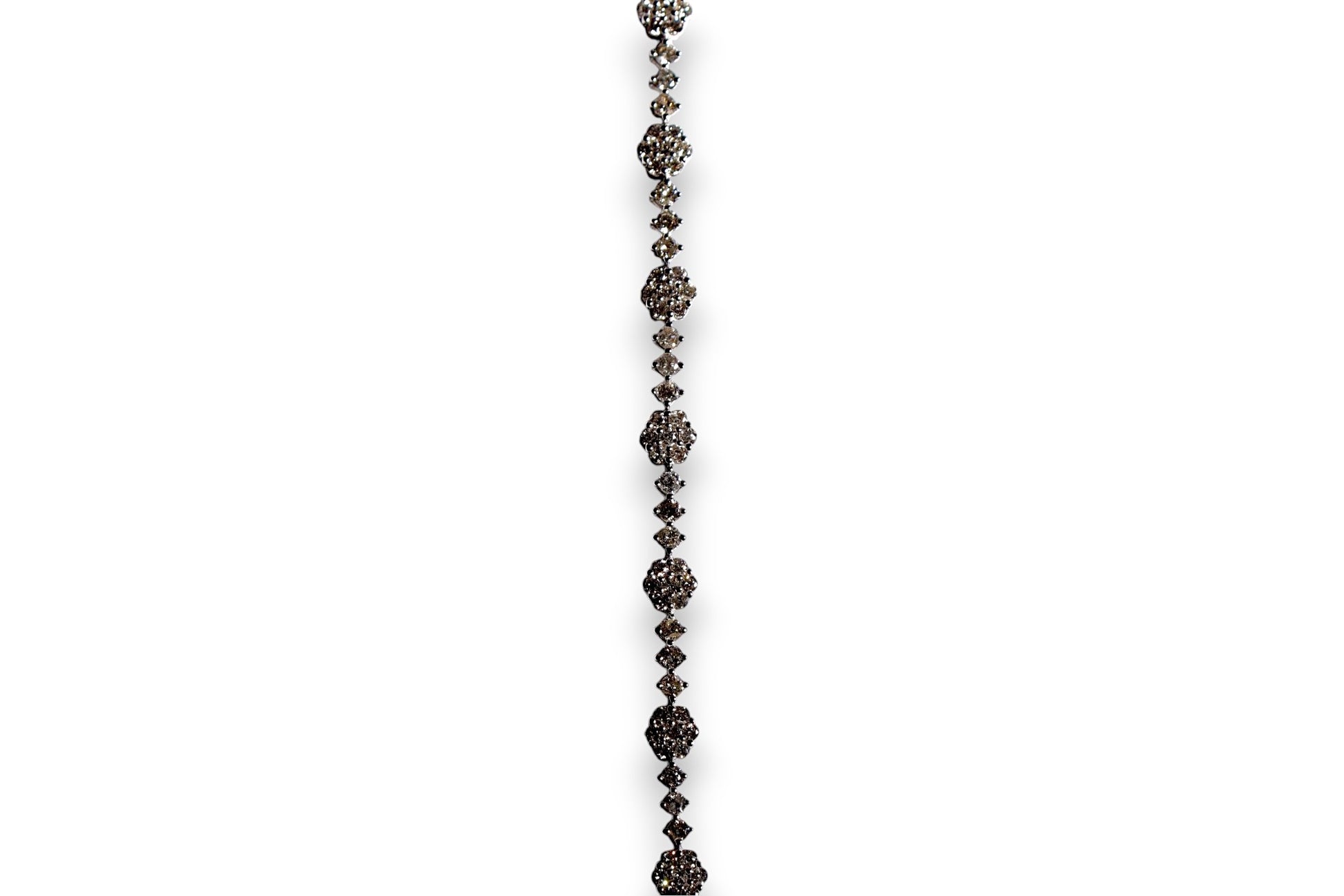 BRILLIANT CUT DIAMOND FLOWER CLUSTER TENNIS BRACELET image 1