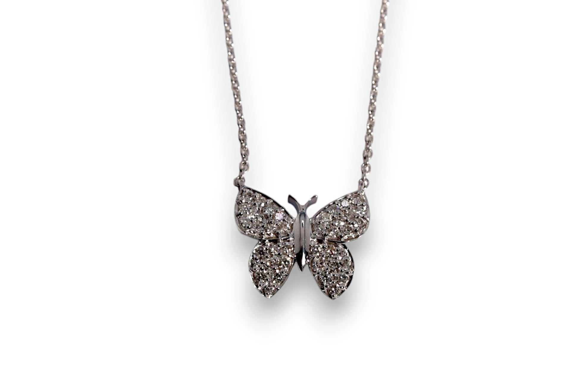 DIAMOND PAVÉ BUTTERFLY PENDANT DIAMOND STATION NECKLACE image 2