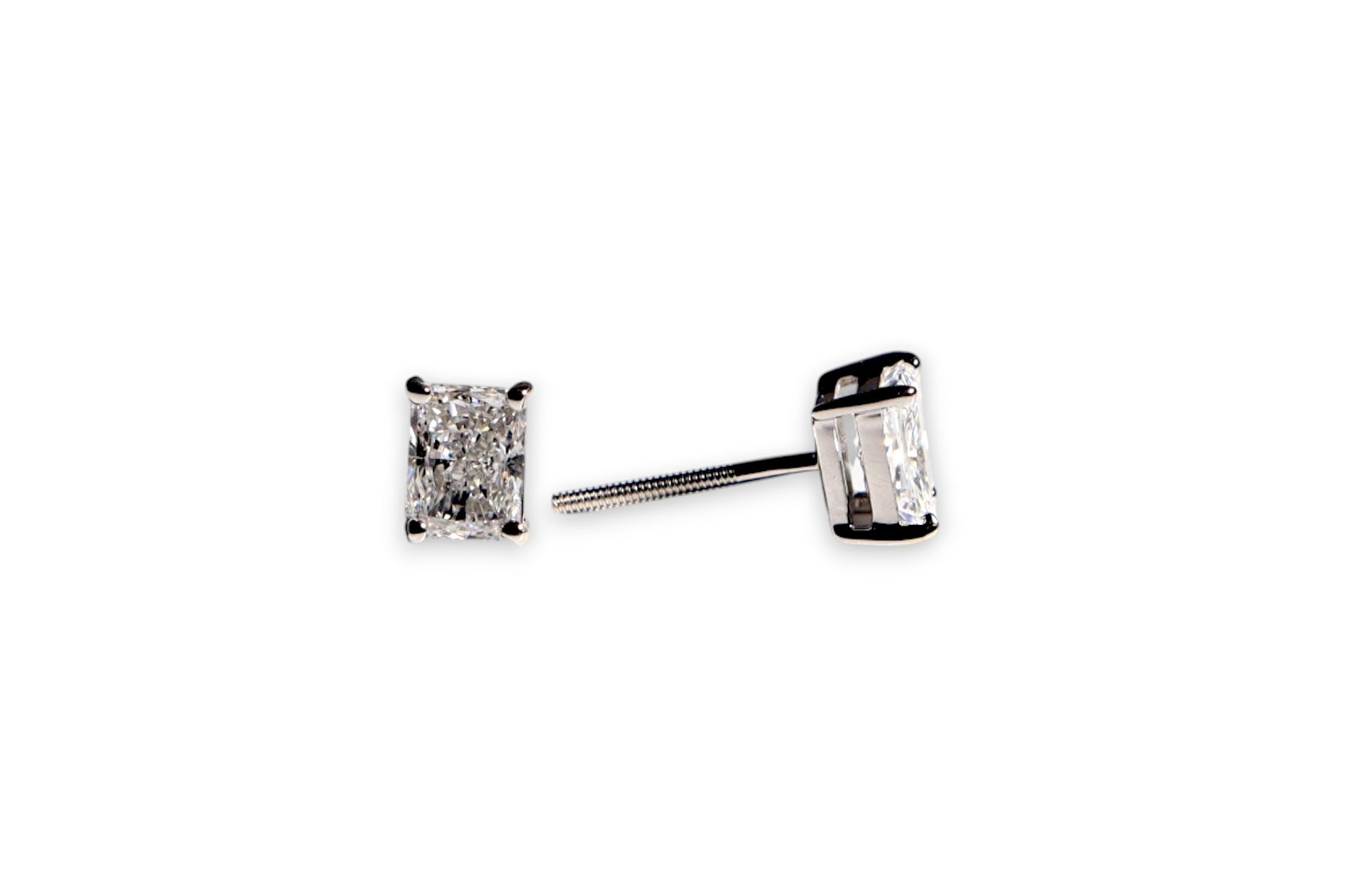 LUXURY LAB-GROWN RADIANT SQUARE CUT DIAMOND STUD EARRINGS image 2