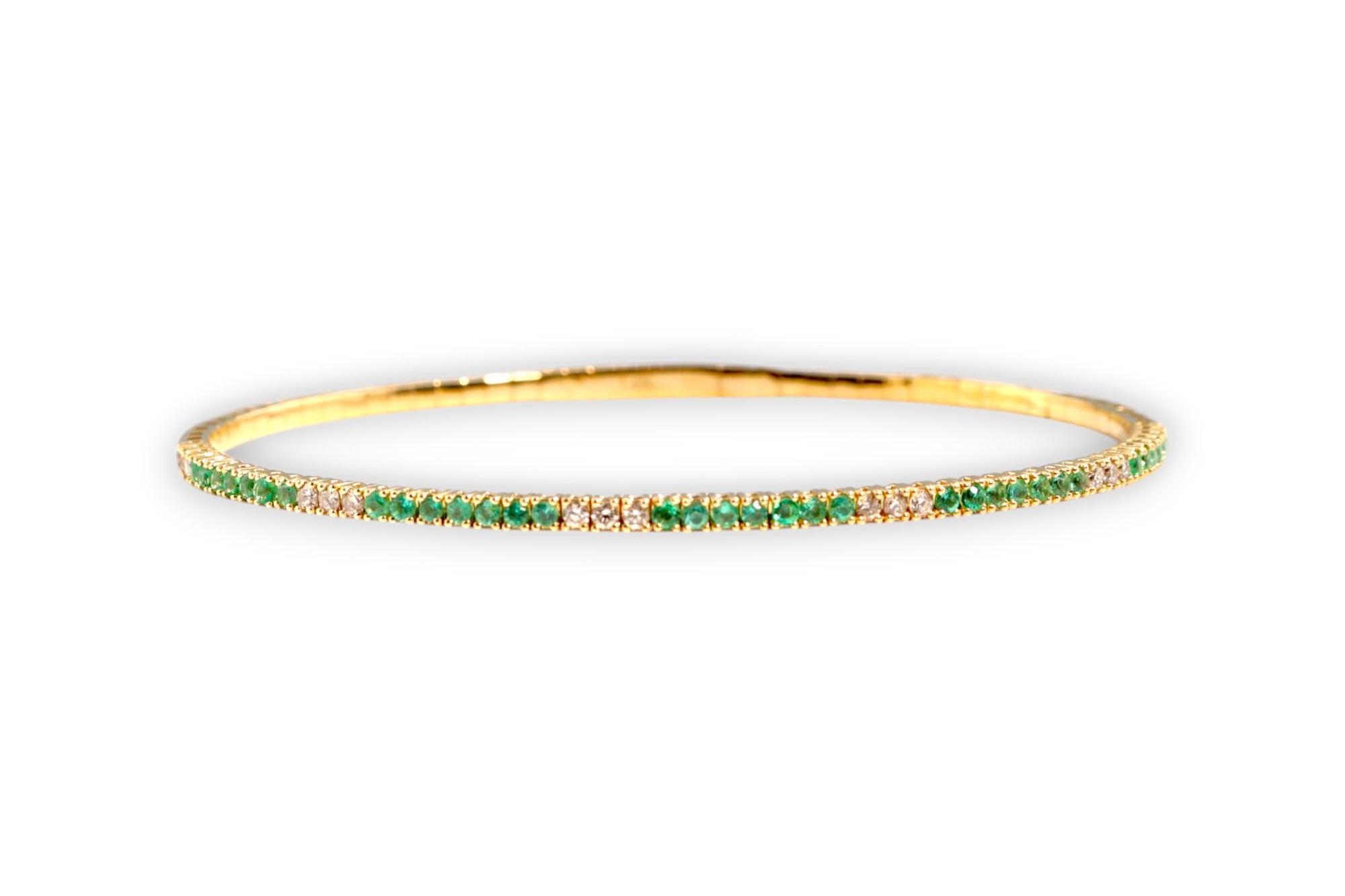 EMERALD & DIAMOND PAVÉ BANGLE BRACELET image 0