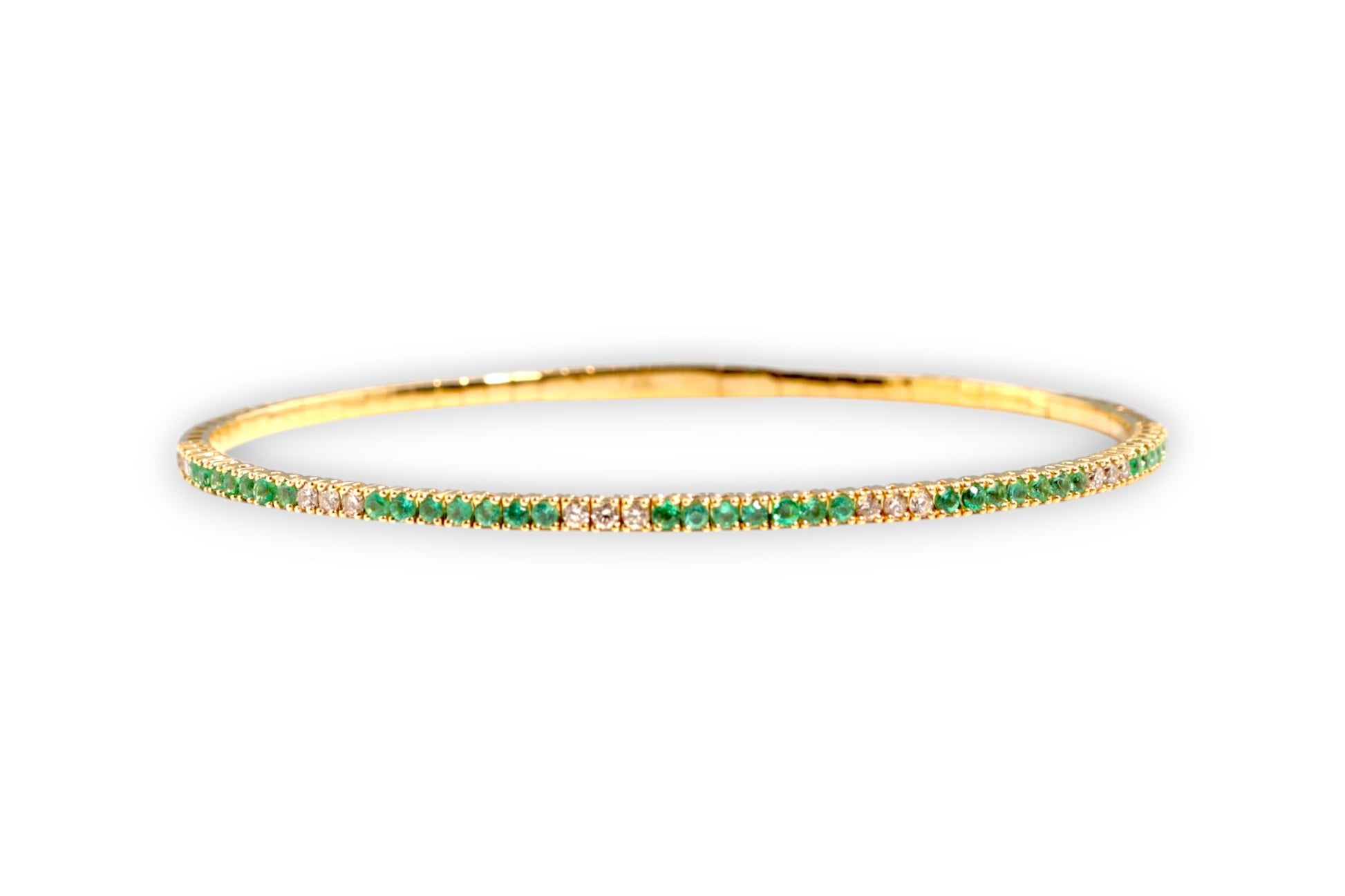 EMERALD & DIAMOND PAVÉ BANGLE BRACELET image 0
