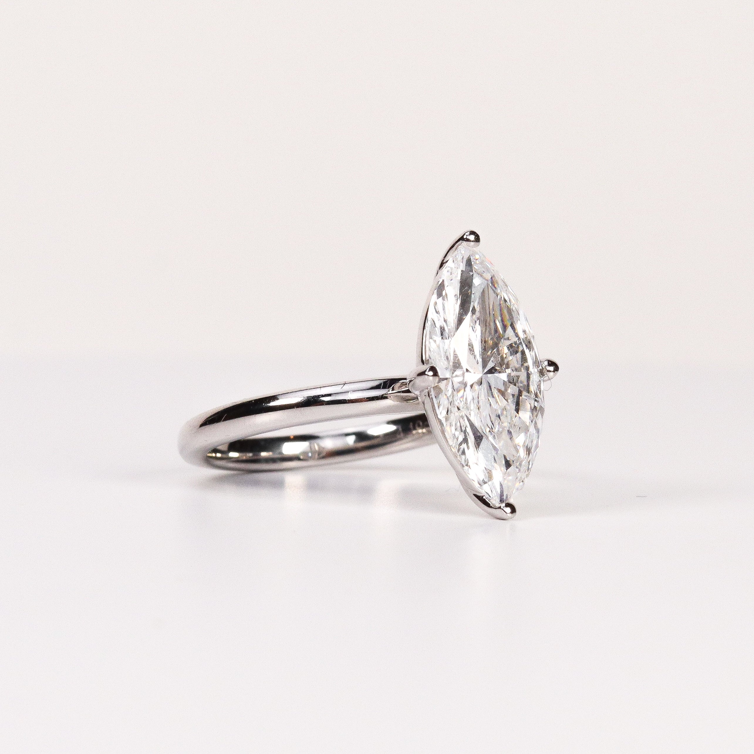 LAB-GROWN DIAMOND MARQUISE BRILLIANT-CUT SOLITAIRE ENGAGEMENT RING image 1