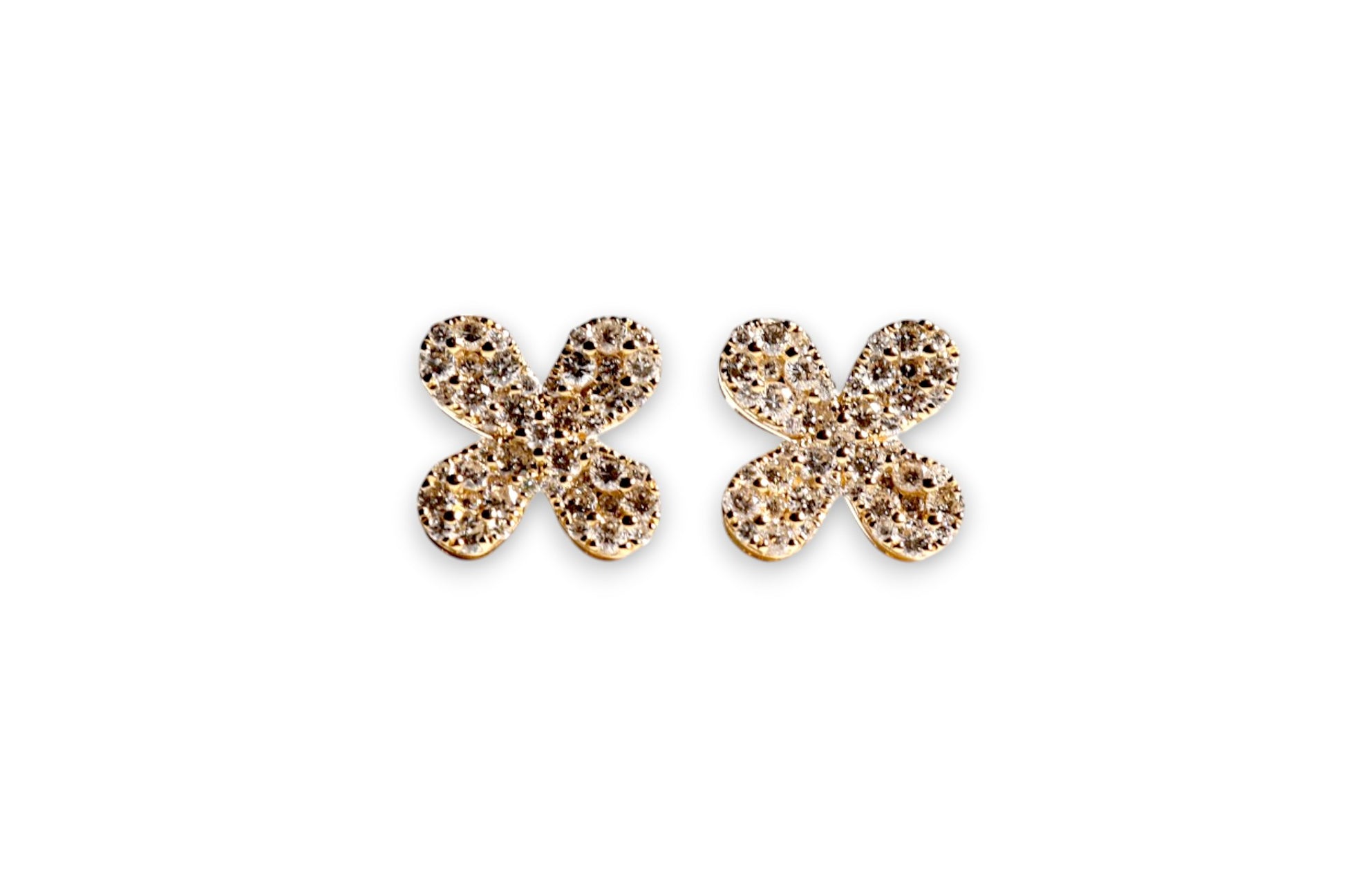 PAVÉ FOUR-PETAL FLOWER DIAMOND STUD EARRINGS image 0