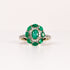 EMERALD & PAVÉ DIAMOND OVAL CLUSTER RING image 0