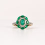 EMERALD & PAVÉ DIAMOND OVAL CLUSTER RING image 0