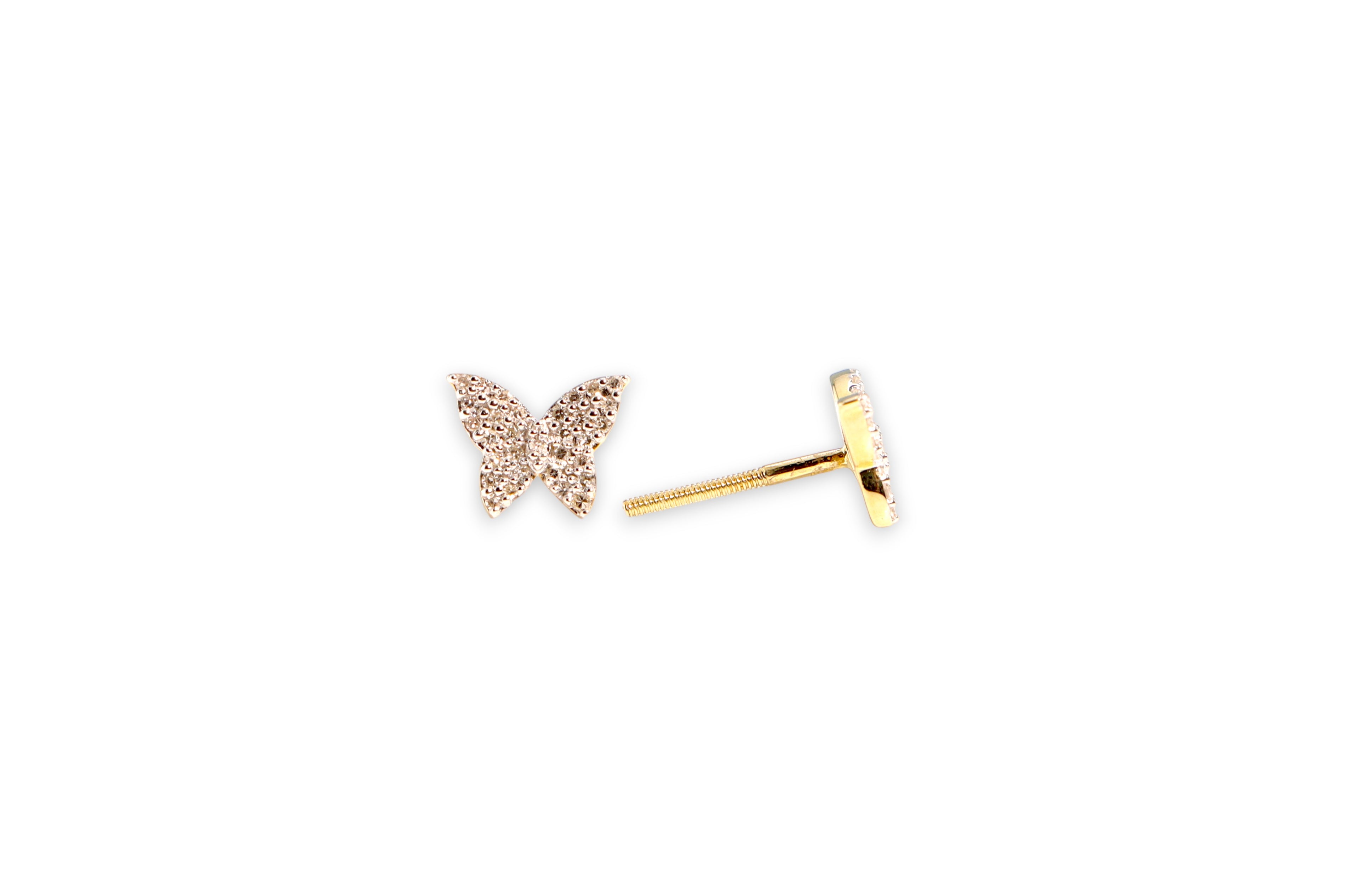BUTTERFLY PAVÉ DIAMOND STUD EARRINGS image 1