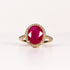 RUBY & DIAMOND OVAL HALO RING image 0